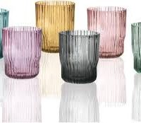 6 bicchieri acqua plisse multicolor  Brandani