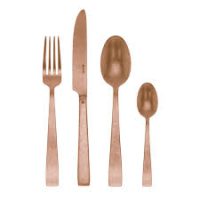 servizio di posate per 12 persone modello flat pvd vintage