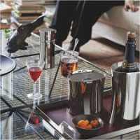Glacette in acciaio Sambonet   ,caraffa in cristallo in cristallo villeroy & boch